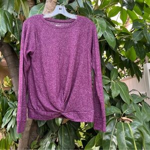 NWT Zella pullover long sleeve top in odyssey purple with a twist.